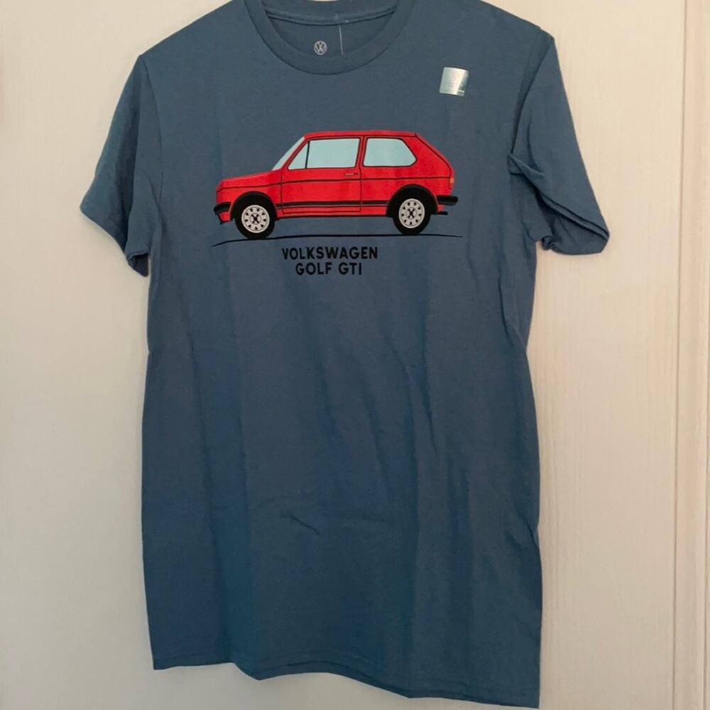 Volkswagen Golf GTI T-Shirt Basic Blue Graphic Tee NWT
